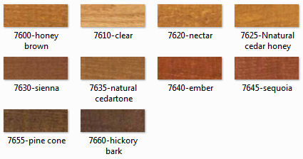 rymar extreme Wood Sealer color chart